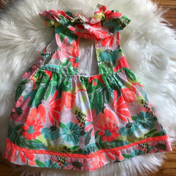 Cat & Jack neon floral dress 6-9 months - Picture 5 of 6